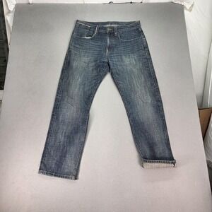 Esprit Selvedge Jeans Mens Blue Denim Straight Leg Zip Fly Fits 34x30